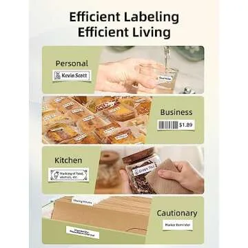 Makeid Label Maker Machine with Tape - Compatible with 9/12/16mm Waterproof Tape, Portable & Rechargeable Label Makers with Built-in Cutter Wireless Label Printer Compatible with Android & iOS Devices