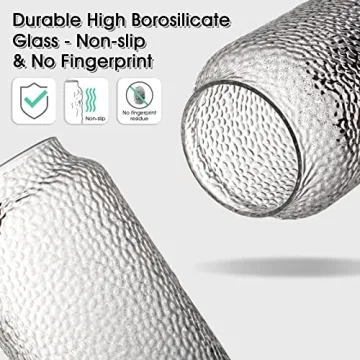 Anti-slip Storage Jar, 3 Pack, with Airtight Wood Lid Glass Kitchen Canisters 12oz, 17oz, 25oz