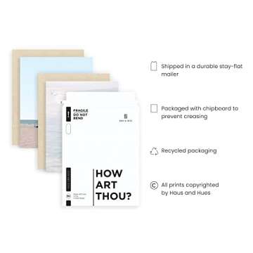 HAUS AND HUES Ocean Prints Set of 4 - Coastal Decor