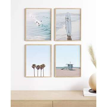 HAUS AND HUES Ocean Prints Set of 4 - Coastal Decor