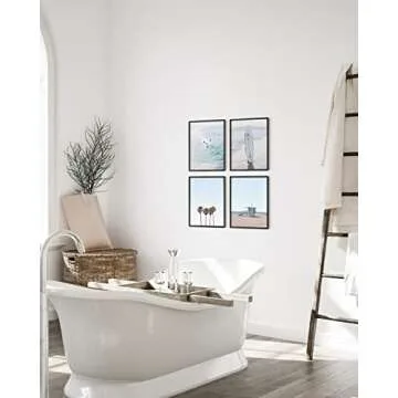 HAUS AND HUES Ocean Prints Set of 4 - Coastal Decor