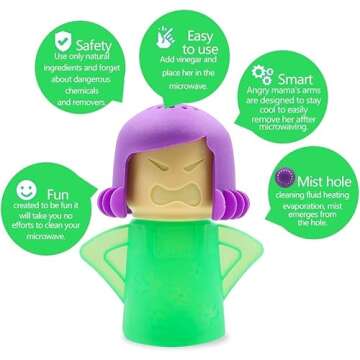 ACZURXLY Angry Mama Microwave Cleaner - Funny & Effective