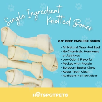 Hotspot Pets Rawhide Bones – Natural Treats for Dogs