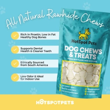 Hotspot Pets Rawhide Bones – Natural Treats for Dogs