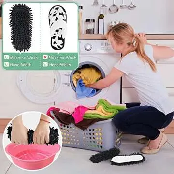 Frjjthchy Microfiber Mop Slippers for Effortless Cleaning