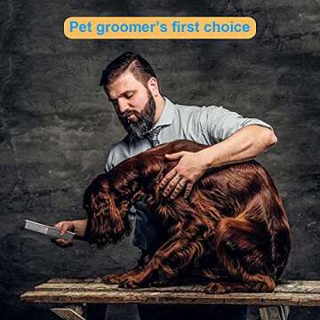 Zapettry 2 Pack Dog Combs, Pet Comb with Rounded Ends Stainless Steel Teeth, Cat Combs for Long and Short Haired Cats, Dogs, and Other pets, Dog Grooming Comb for Removing Tangle and Knots