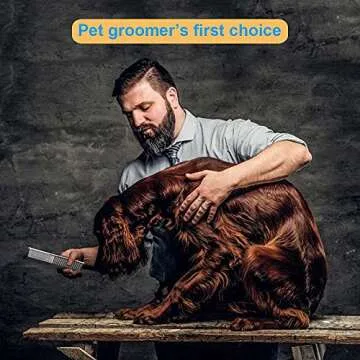 Zapettry 2 Pack Dog Combs, Pet Comb with Rounded Ends Stainless Steel Teeth, Cat Combs for Long and Short Haired Cats, Dogs, and Other pets, Dog Grooming Comb for Removing Tangle and Knots