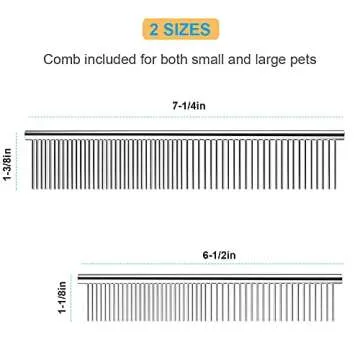 Zapettry 2 Pack Dog Combs, Pet Comb with Rounded Ends Stainless Steel Teeth, Cat Combs for Long and Short Haired Cats, Dogs, and Other pets, Dog Grooming Comb for Removing Tangle and Knots