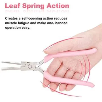 BENECREAT 5 Inch Bail Making Pliers 3mm/5mm Jewelry Wire Bending Pliers with Pink Non-slip Handle for Jewelry Making Wire Looping Wrapping Beading