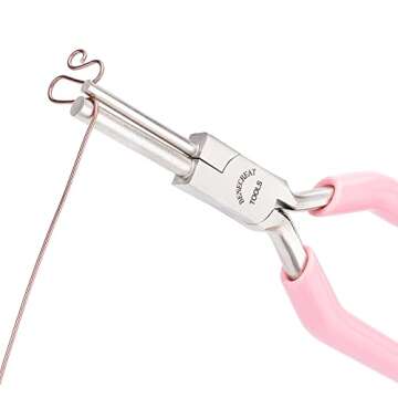 BENECREAT 5 Inch Bail Making Pliers 3mm/5mm Jewelry Wire Bending Pliers with Pink Non-slip Handle for Jewelry Making Wire Looping Wrapping Beading