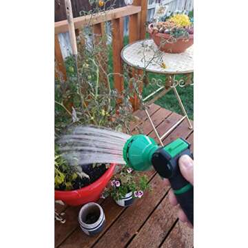 ikris Metal Garden Hose Nozzle 10-Pattern One-Touch Sprayer