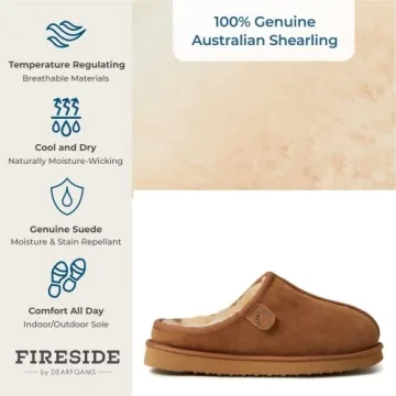 Fireside Men's Shearling Water Resistant Indoor Outdoor Clog