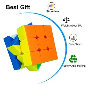 Ella Dream, 6 Pack Speed Cube Set, Stickerless Cube, Easy Smooth Turning Professional 3X3X3 Speed Cu...