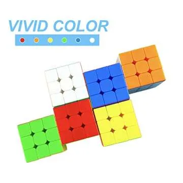Ella Dream, 6 Pack Speed Cube Set, Stickerless Cube, Easy Smooth Turning Professional 3X3X3 Speed Cube, Party Favors, Puzzle Toys for Children, Adults, and All Ages