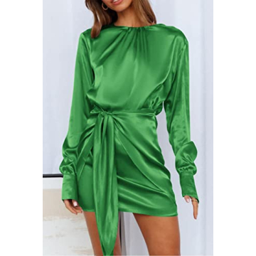 Elegant Satin Mini Dress - PRETTYGARDEN Women's Cocktail Dress