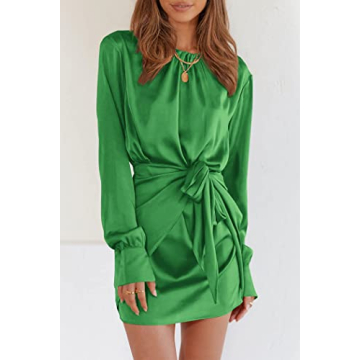 Elegant Satin Mini Dress - PRETTYGARDEN Women's Cocktail Dress