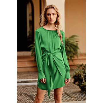 Elegant Satin Mini Dress - PRETTYGARDEN Women's Cocktail Dress