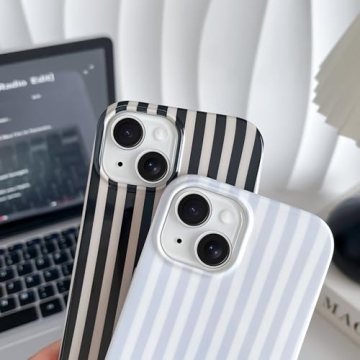 Yeddabox Cute Striped iPhone 15 Case - Slim & Shockproof