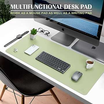 K KNODEL Premium Large Leather Desk Mat - Dual-Sided, Stylish Protection for Your Workspace