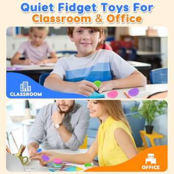 Quiet Fidget Sensory Stones for Kids & Adults - 8 Pack