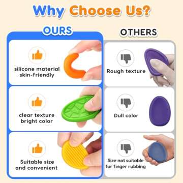 Quiet Fidget Sensory Stones for Kids & Adults - 8 Pack