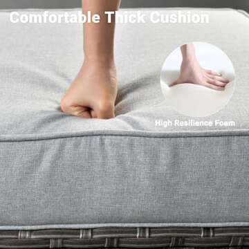 ovios 7 Pieces Patio Set with Fire Pit & Swivel Chairs