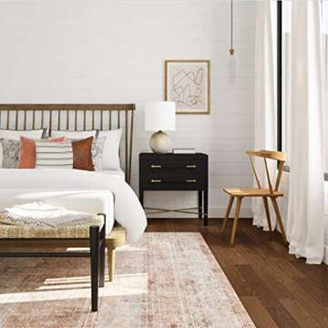 Kdays Linen Farmhouse Blue Ivory Striped Throw Pillow Cover Decorative Faux Leather Ticking Stripe Cushion Pillowcase Color Blocked Sofa Couch Bohemian Country Rustic Lumbar Pillow 12x20 Inches