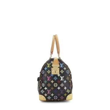 Louis Vuitton, Pre-Loved Takashi Murakami x Louis Vuitton Black Monogram Multicolore Keepall 45, Black