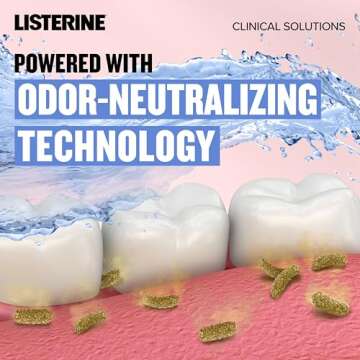 Listerine Clinical Solutions Breath Defense Alcohol Free Mouthwash, Oral Rinse with a Triple-Action Formula Fights Bad Breath for 24 Hours, Smooth Mint Flavor, 1 L