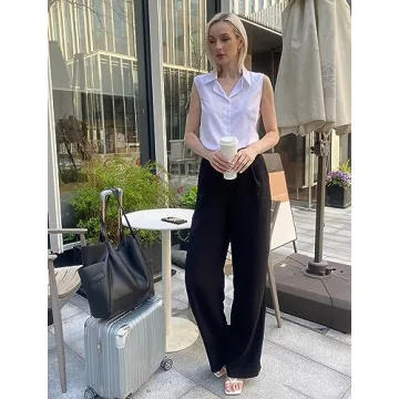 Stylish Women's Sleeveless Button Down Shirt for Work