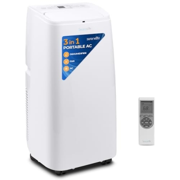 SereneLife Small Air Conditioner Portable 12,000 BTU with Dehumidifier