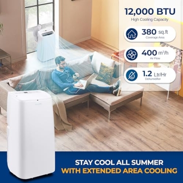 SereneLife Portable 12,000 BTU Air Conditioner for Rooms