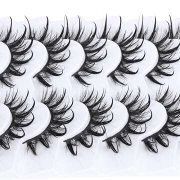 Manga Lashes Anime False Eyelashes Natural Japanese Lashes Wispy Thick Cosplay Eyelashes 18MM Spiky Doll Lashes Faux Mink Eye Lashes by Winifred