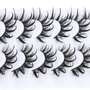 Manga Lashes Anime False Eyelashes Natural Japanese Lashes Wispy Thick Cosplay Eyelashes 18MM Spiky Doll Lashes Faux Mink Eye Lashes by Winifred