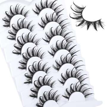 Manga Lashes Anime False Eyelashes Natural Japanese Lashes Wispy Thick Cosplay Eyelashes 18MM Spiky Doll Lashes Faux Mink Eye Lashes by Winifred