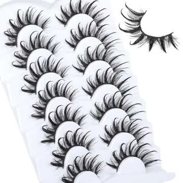 Manga Lashes Anime False Eyelashes Natural Japanese Lashes Wispy Thick Cosplay Eyelashes 18MM Spiky Doll Lashes Faux Mink Eye Lashes by Winifred