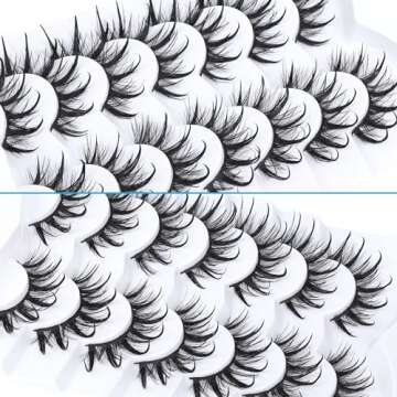 Manga Lashes Anime False Eyelashes Natural Japanese Lashes Wispy Thick Cosplay Eyelashes 18MM Spiky Doll Lashes Faux Mink Eye Lashes by Winifred