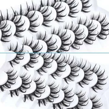 Manga Lashes Anime False Eyelashes Natural Japanese Lashes Wispy Thick Cosplay Eyelashes 18MM Spiky Doll Lashes Faux Mink Eye Lashes by Winifred
