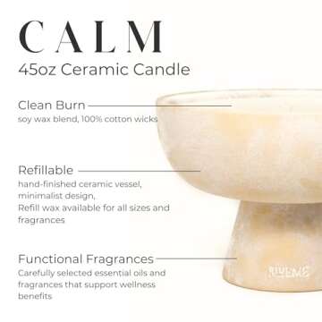 BLUEME Calm Osmanthus & Sandalwood Refillable 6 Wick Candle