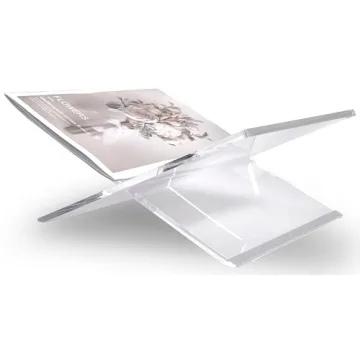 Honygebia Clear Acrylic Book Stands - Cross Frame Acrylic Book Holder, Open Bookstand for Display and Reading, Suitable for Art, Bible, Cookbook, Easel, Magazine, Textbooks 12.5" x 9.5" x 5.5"