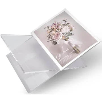 Honygebia Clear Acrylic Book Stands - Cross Frame Acrylic Book Holder, Open Bookstand for Display and Reading, Suitable for Art, Bible, Cookbook, Easel, Magazine, Textbooks 12.5" x 9.5" x 5.5"