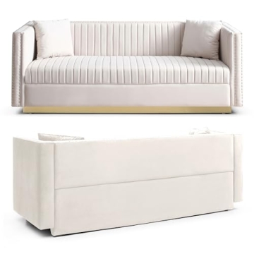 Mikibama Velvet Loveseat Sofa - Luxury 3 Seater Couch