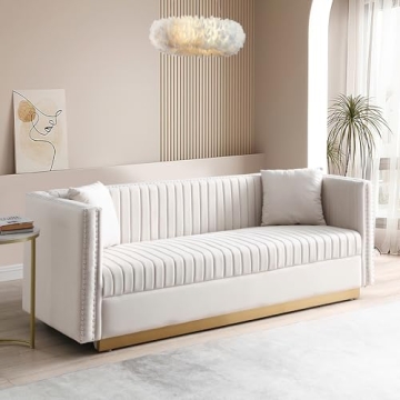 Mikibama Velvet Loveseat Sofa - Luxury 3 Seater Couch