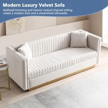 Mikibama Velvet Loveseat Sofa - Luxury 3 Seater Couch