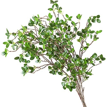 Ollain 43" Artificial Greenery Stems Plants Faux Leaf Eucalyptus Branches Ficus Twig Fern Fake Green...