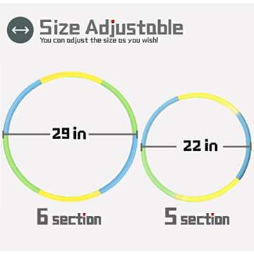 Beakabao Exercise Hoops Set for Kids(6 Parts), Weight and Size Adjustable Detachable Fitness Toys, S...