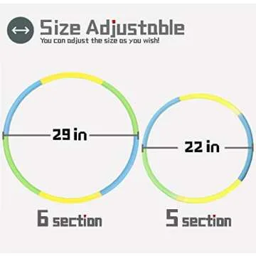 Beakabao Exercise Hoops Set for Kids(6 Parts), Weight and Size Adjustable Detachable Fitness Toys, S...