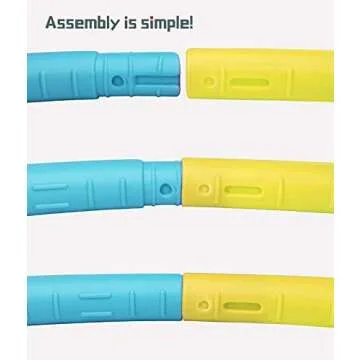 Beakabao Exercise Hoops Set for Kids(6 Parts), Weight and Size Adjustable Detachable Fitness Toys, Suitable for Gymnastics, Dance, Party, Games and Pet Training, 29 Inches (Yellow + Green + Blue)