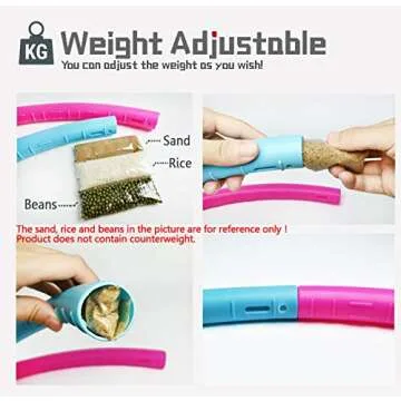 Beakabao Exercise Hoops Set for Kids(6 Parts), Weight and Size Adjustable Detachable Fitness Toys, Suitable for Gymnastics, Dance, Party, Games and Pet Training, 29 Inches (Yellow + Green + Blue)