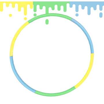 Beakabao Exercise Hoops Set for Kids(6 Parts), Weight and Size Adjustable Detachable Fitness Toys, Suitable for Gymnastics, Dance, Party, Games and Pet Training, 29 Inches (Yellow + Green + Blue)